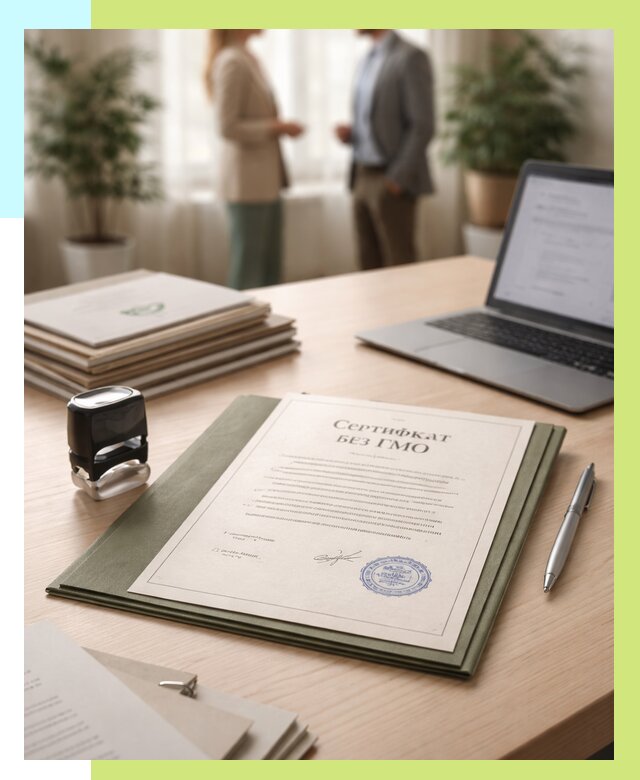 Сертификат без ГМО в Михайловке от 7625 р. оформить срочно Алешин-Мхл